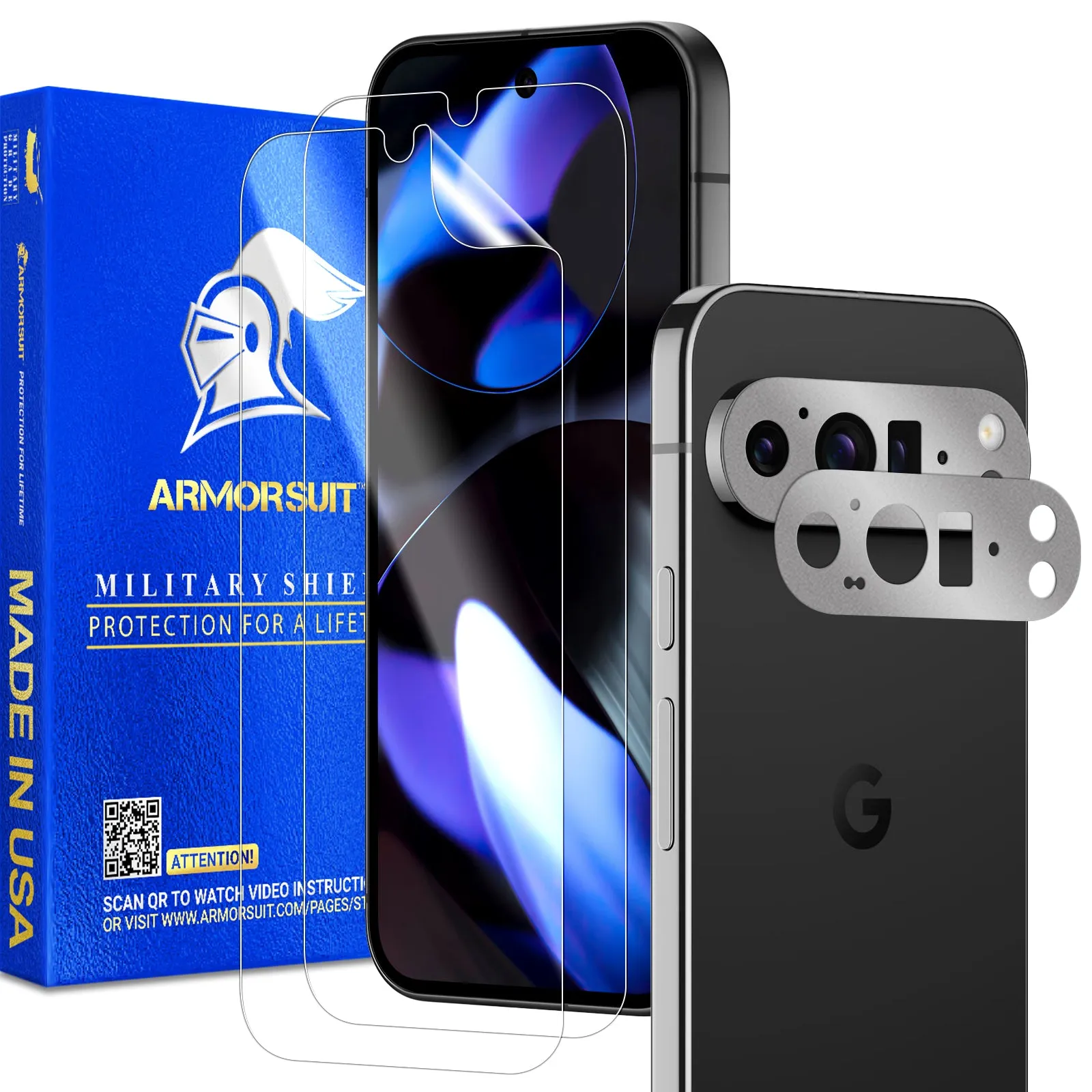 Armorsuit [2 2 Pack] Screen Protector for Google Pixel 9 Pro XL   Vinyl Camera Protector