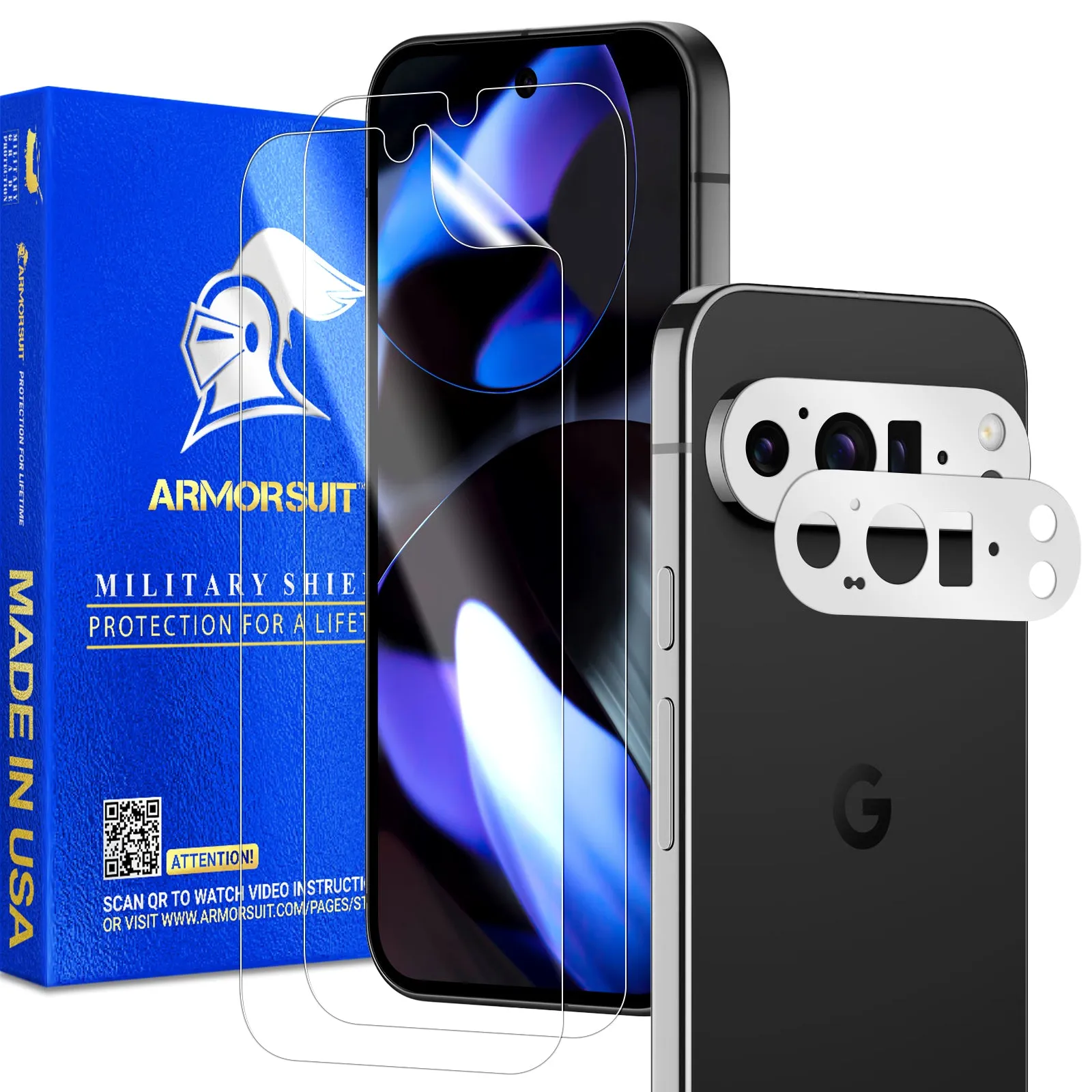 Armorsuit [2 2 Pack] Screen Protector for Google Pixel 9 Pro XL   Vinyl Camera Protector