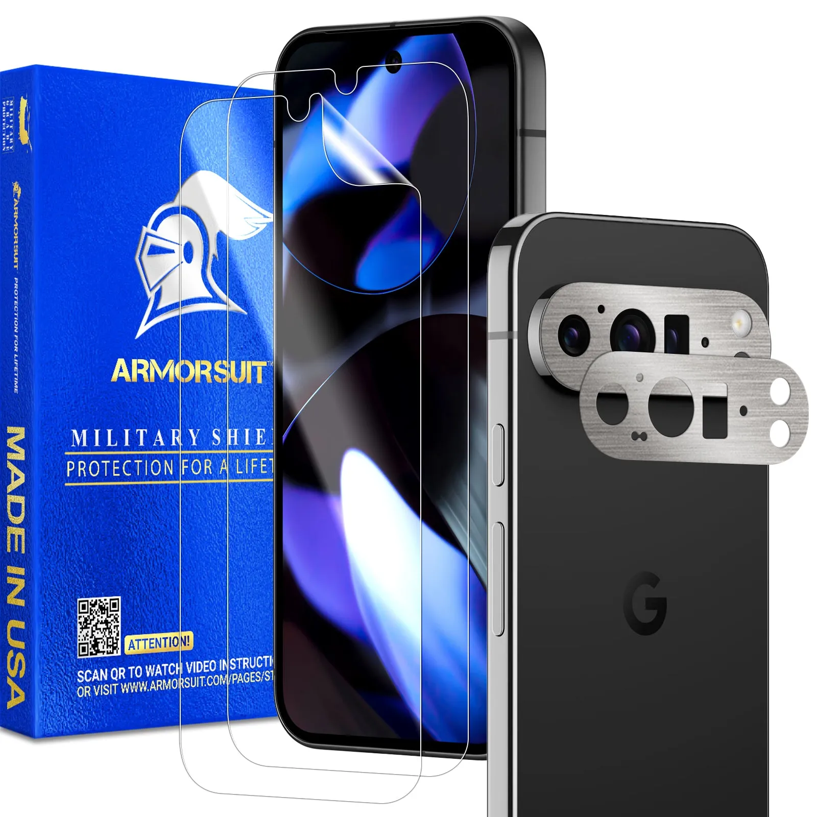 Armorsuit [2 2 Pack] Screen Protector for Google Pixel 9 Pro XL   Vinyl Camera Protector