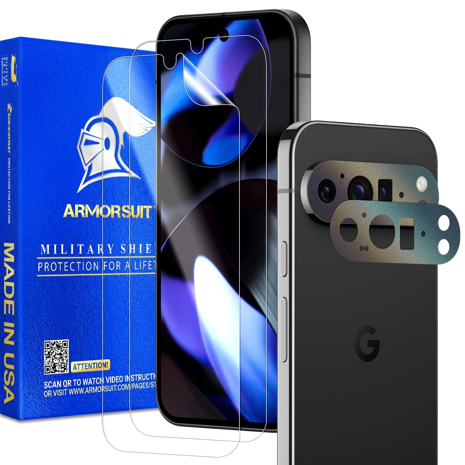 Armorsuit [2 2 Pack] Screen Protector for Google Pixel 9 Pro XL   Vinyl Camera Protector