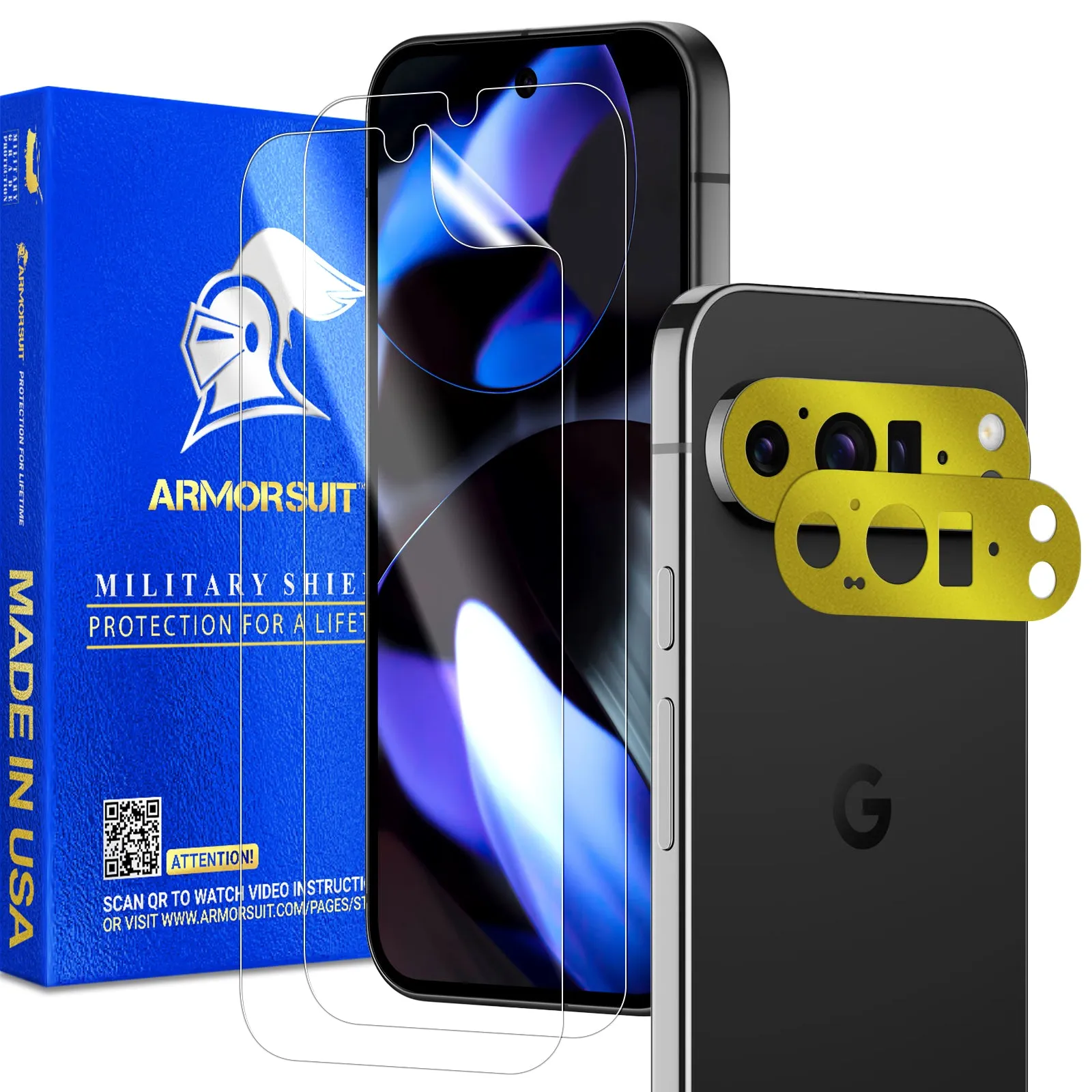 Armorsuit [2 2 Pack] Screen Protector for Google Pixel 9 Pro XL   Vinyl Camera Protector