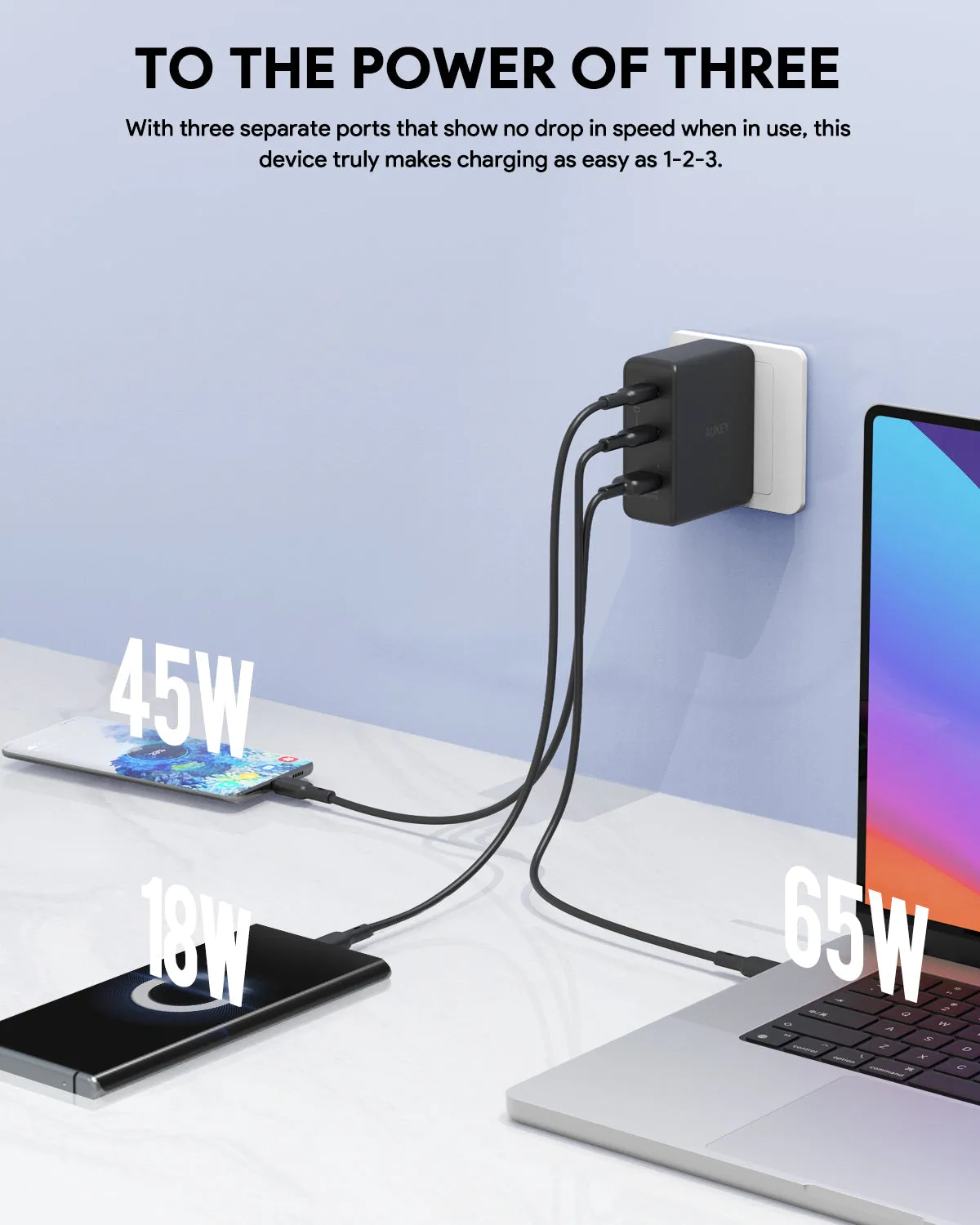 AUKEY PA-B7O 140W Power Charger with European plug   British plug