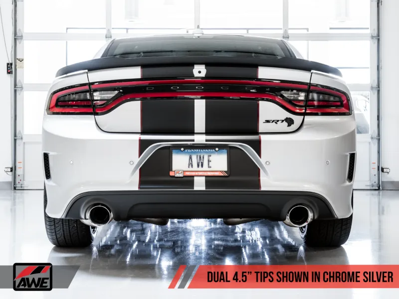 AWE Tuning 2015  Dodge Charger 6.4L/6.2L SC Non-Resonated Touring Edition Exhaust - Silver Tips