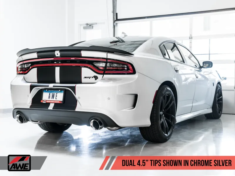 AWE Tuning 2015  Dodge Charger 6.4L/6.2L SC Non-Resonated Touring Edition Exhaust - Silver Tips