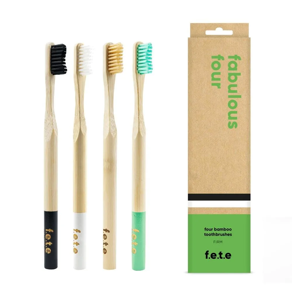 Bamboo Toothbrush Fantastic Family Pack 2x Medium Adult 2x Child