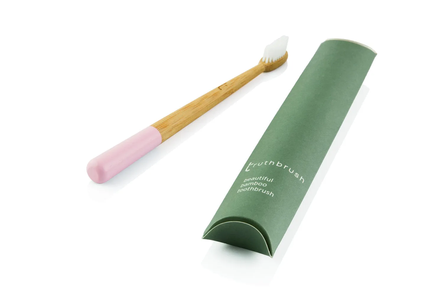 Bamboo Toothbrush, Medium Plant-Based Bristle, Petal Pink, The Truthbrush