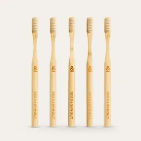 Bamboo Toothbrushes - Pack of 5