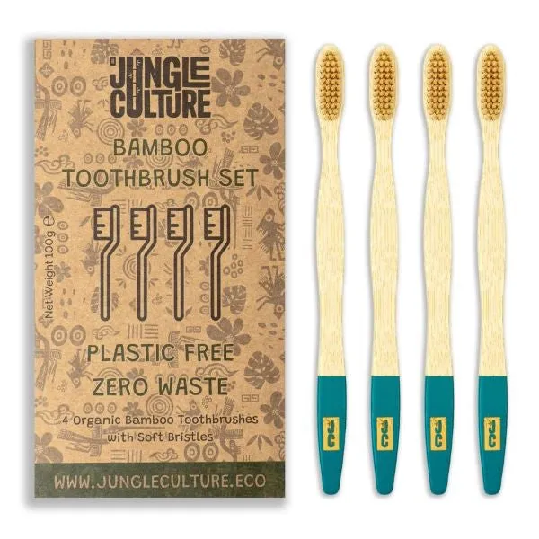 Bamboo toothbrushes - pack of four