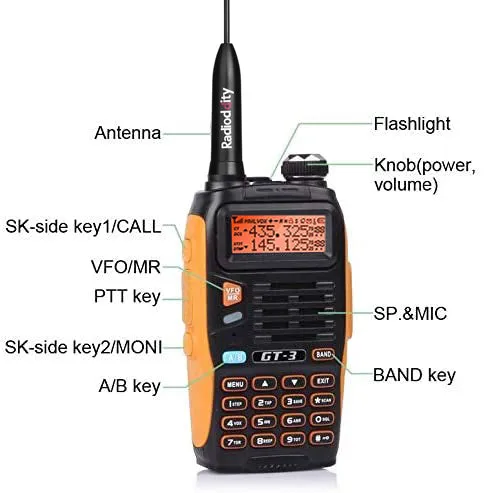 Baofeng GT-3 Mark II | Dual Band | 5W | Better Antenna | VOX | Flashlight | with Battery [DISCONTINUED]