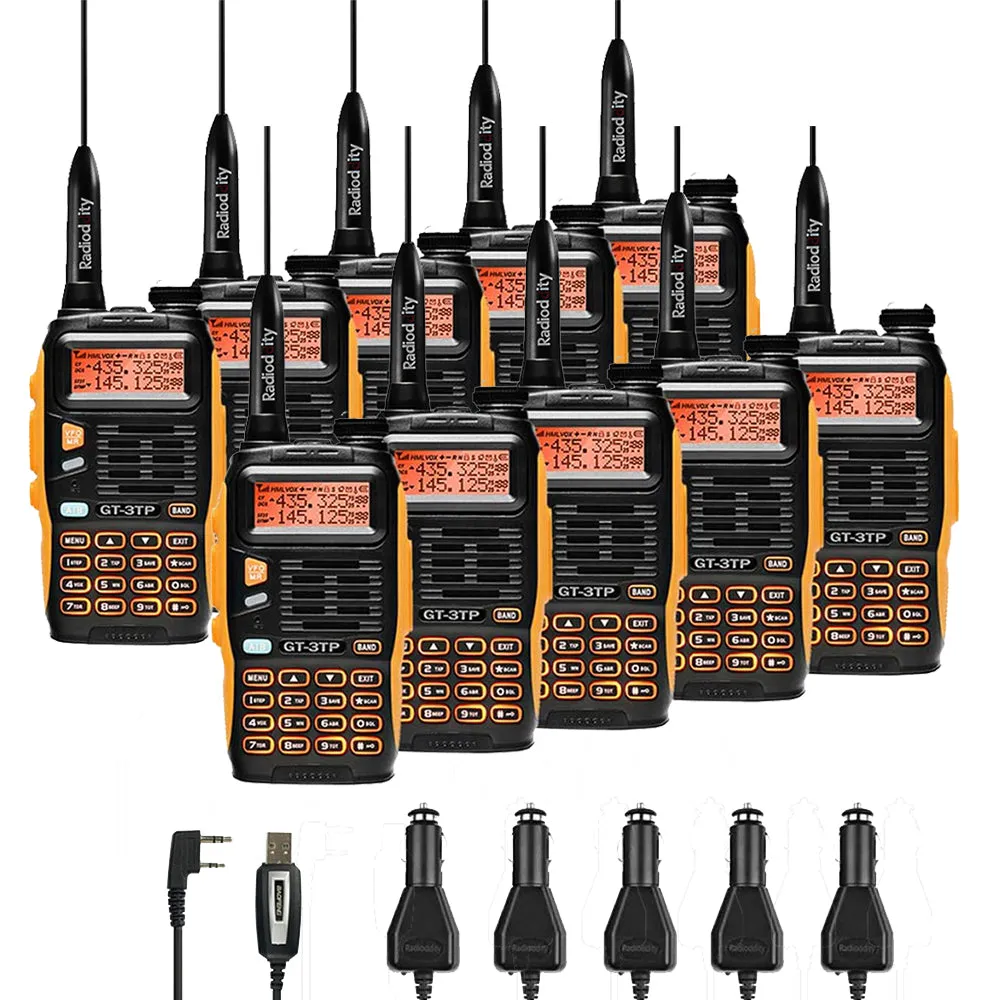 Baofeng GT-3TP Mark III Two way Radio [10 Packs]   Programming Cable