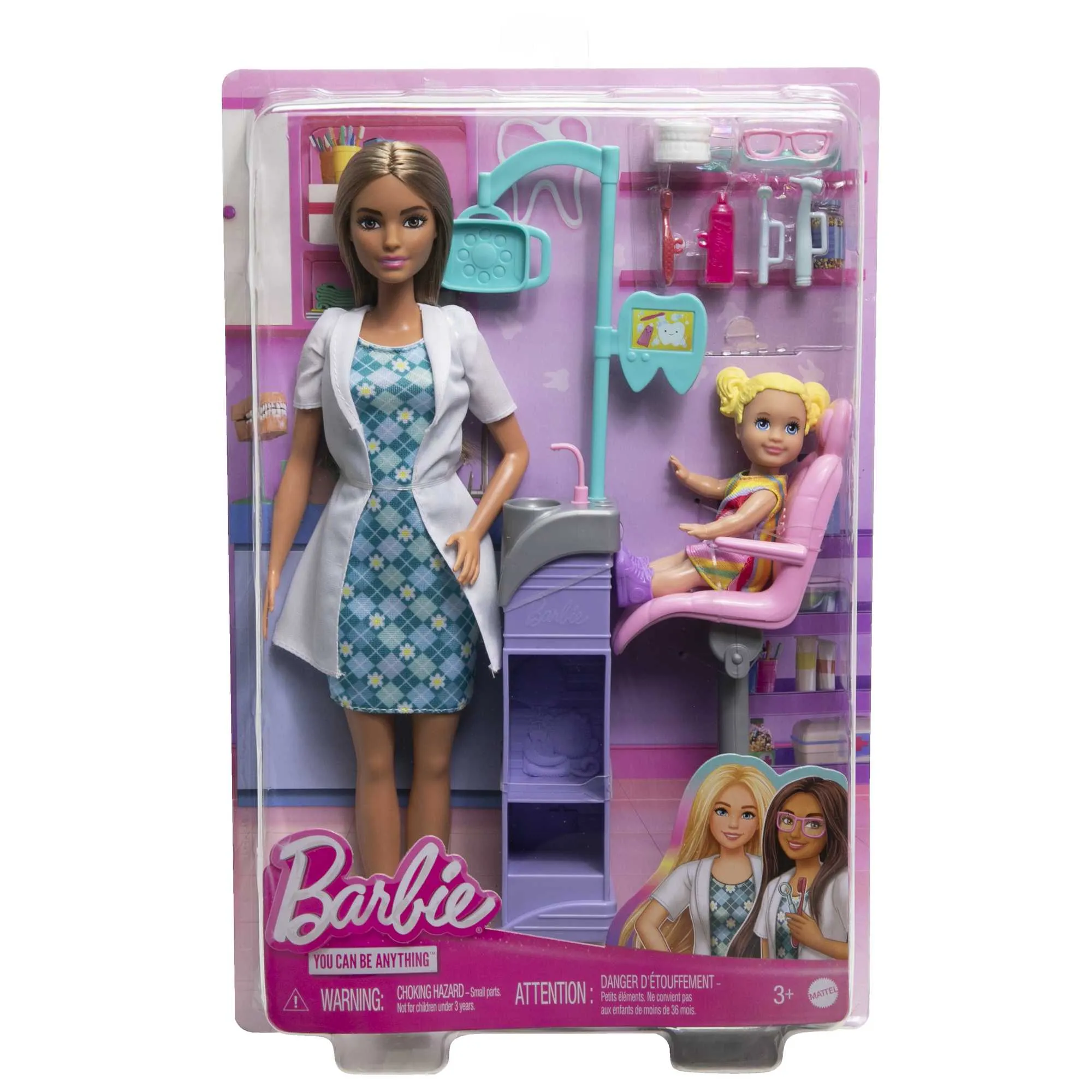 Barbie Careers Dentist Doll And Playset With Accessories, Brunette