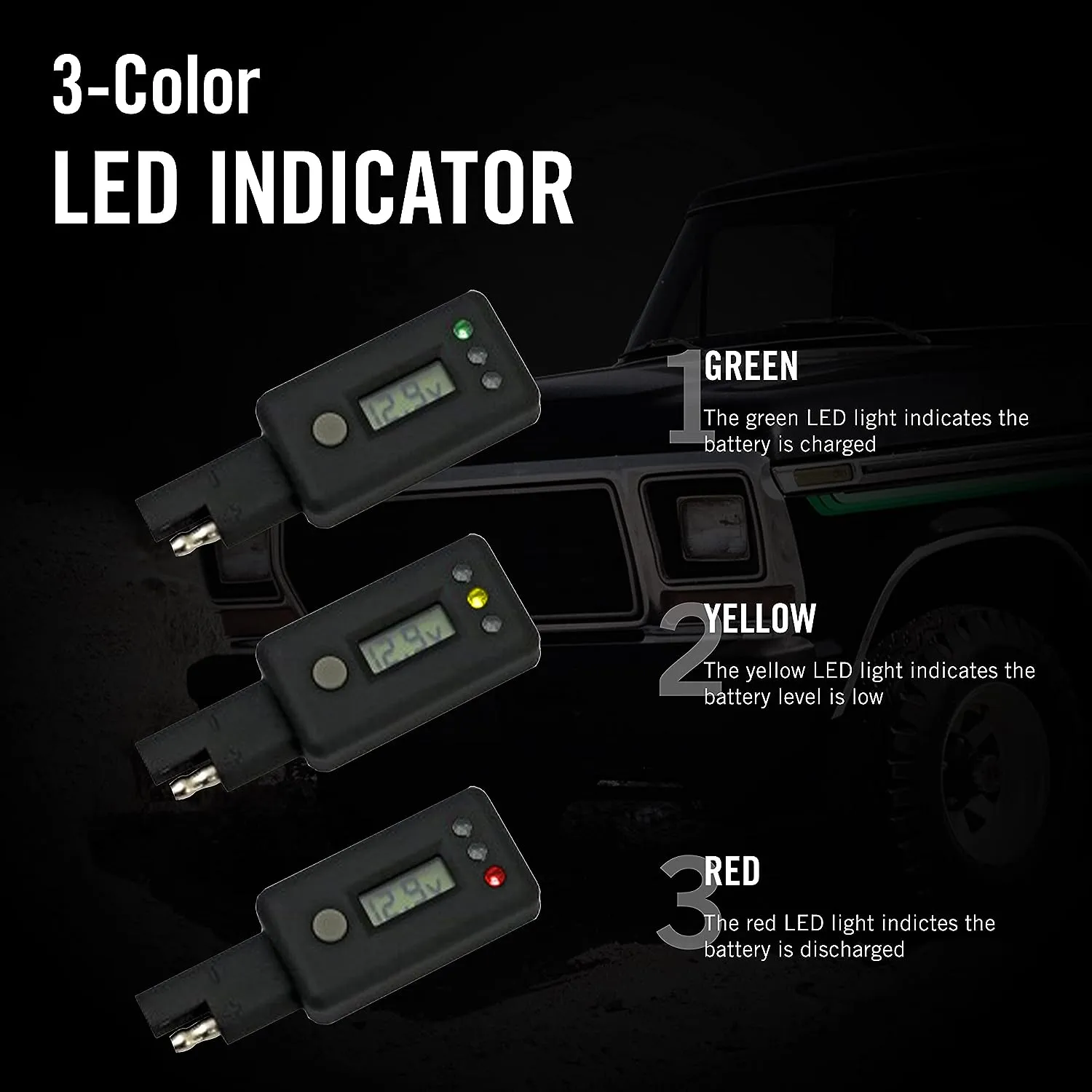 Battery Tender LCD Battery meter with QDC Plug Voltage Monitor