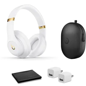 Beats Studio3 Wireless On-Ear Headphones - White with USB adapter