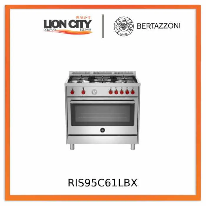 Bertazzoni RIS95C61LBX/XR/XB/XW/XG 90 cm 5-burner Range Cooker Electric Oven