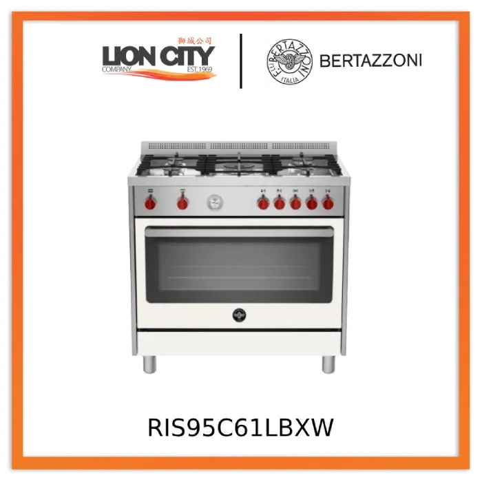 Bertazzoni RIS95C61LBX/XR/XB/XW/XG 90 cm 5-burner Range Cooker Electric Oven