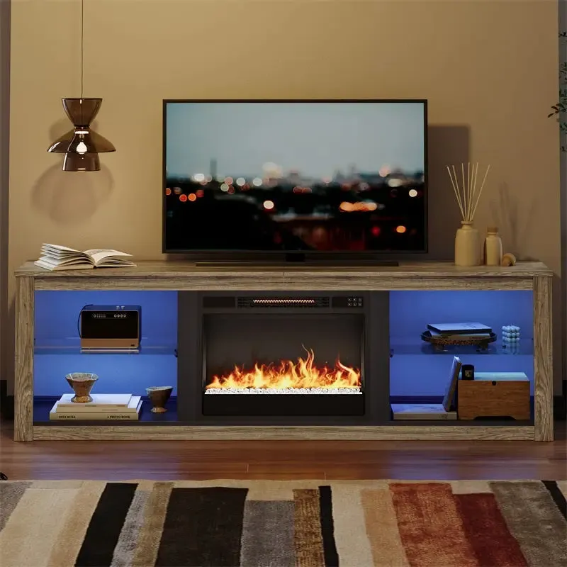 Bestier Modern Electric Fireplace TV Stand for 75 inch TV