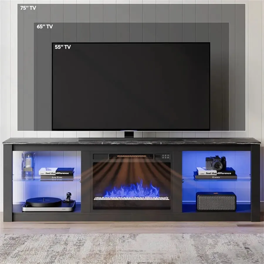 Bestier Modern Electric Fireplace TV Stand for 75 inch TV