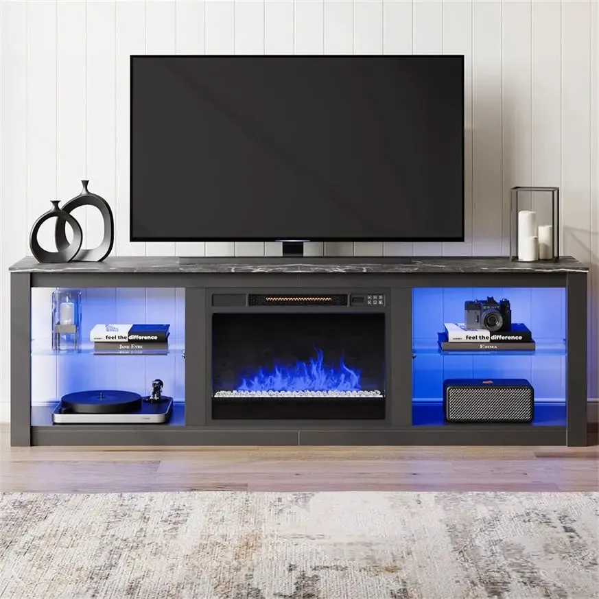 Bestier Modern Electric Fireplace TV Stand for 75 inch TV