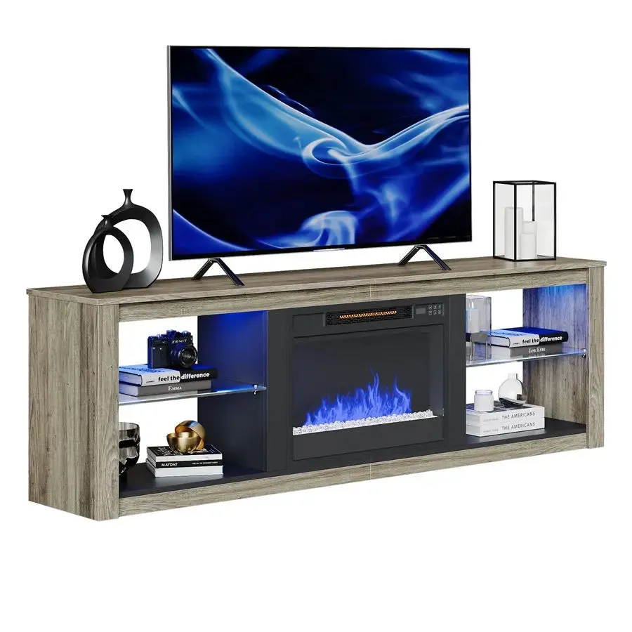 Bestier Modern Electric Fireplace TV Stand for 75 inch TV