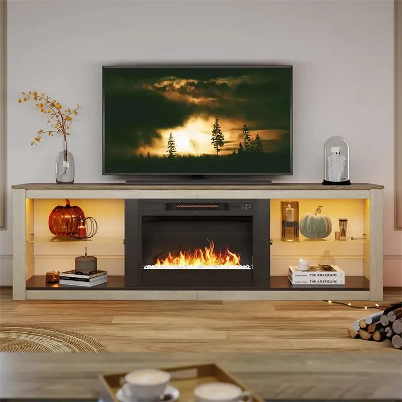 Bestier Modern Electric Fireplace TV Stand for 75 inch TV