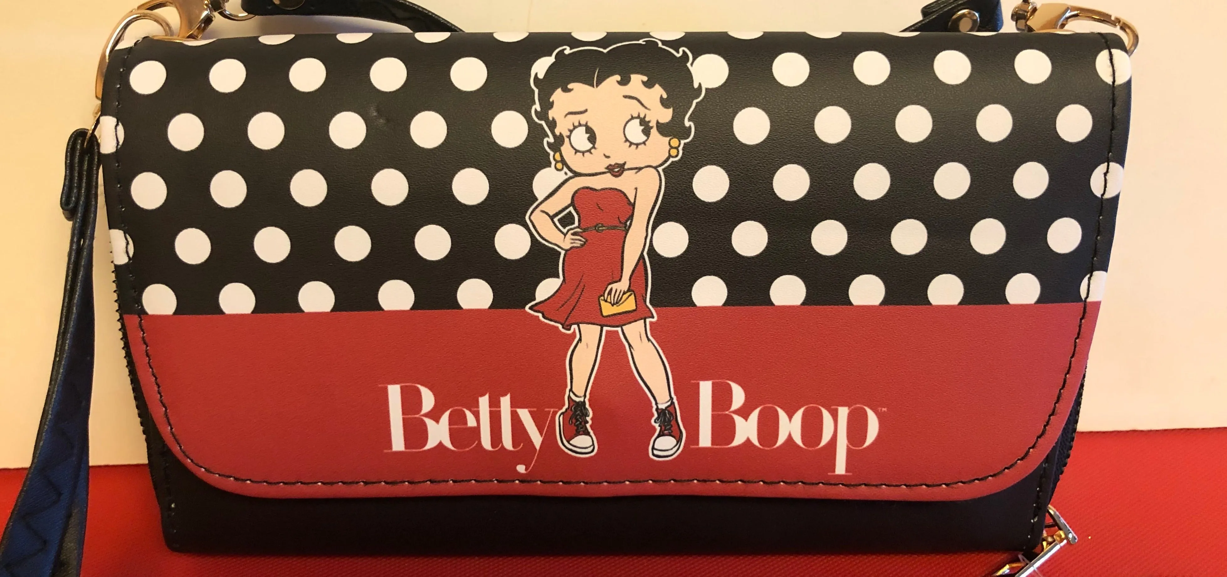 Betty Boop Large Wallet and Phone holder with Shoulder strap             New