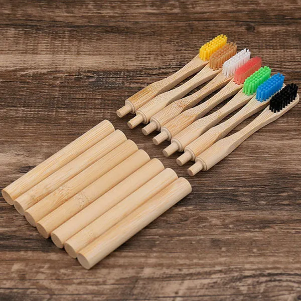 Biodegradable Replaceable Head Adult Natural Bamboo Toothbrush