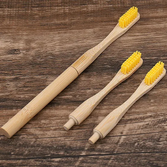 Biodegradable Replaceable Head Adult Natural Bamboo Toothbrush