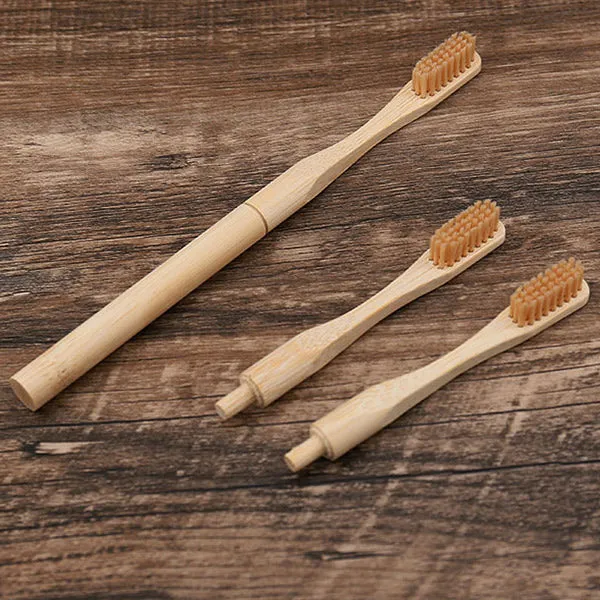 Biodegradable Replaceable Head Adult Natural Bamboo Toothbrush