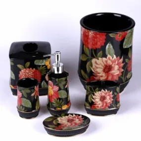 Black Resin Bathroom Accessory Set