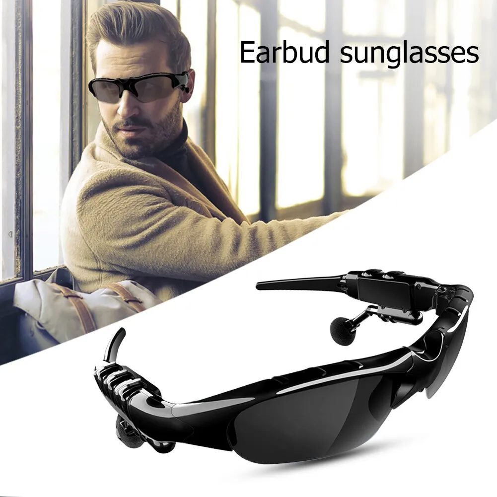 Bluetooth-compatible 5.0 Earphone Headset Smart Glasses Earbud Sunglasses