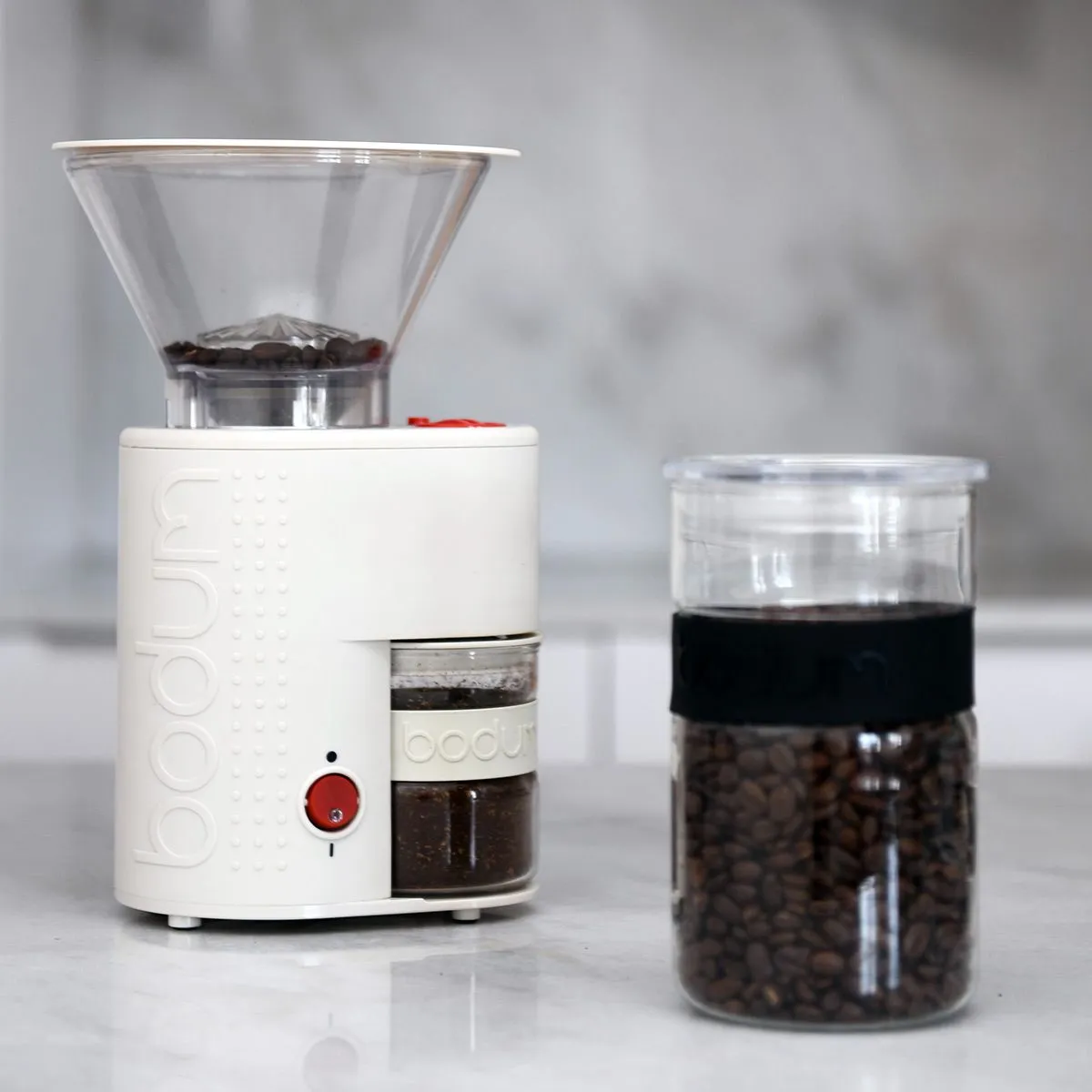 Bodum Bistro Electric Coffee Grinder With Conical Grinder, Cream