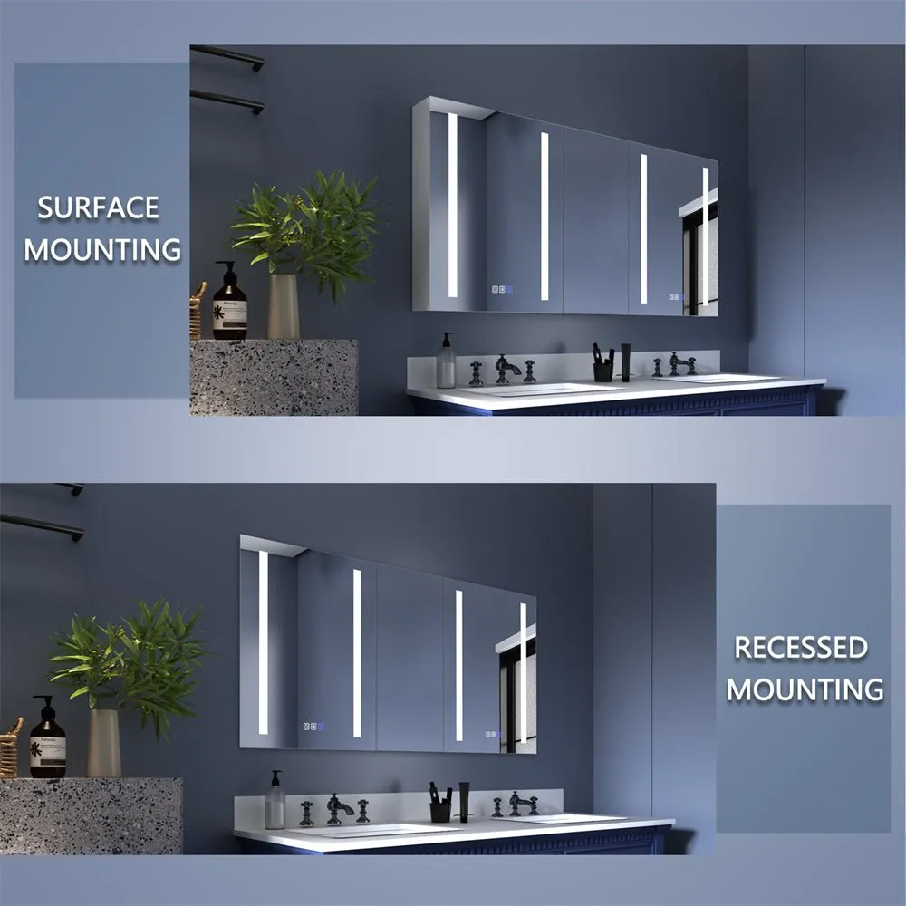 Boost-M1 52" W x 26" H Combination Medicine Cabinet with Mirror led Lighted Medicine Cabinet