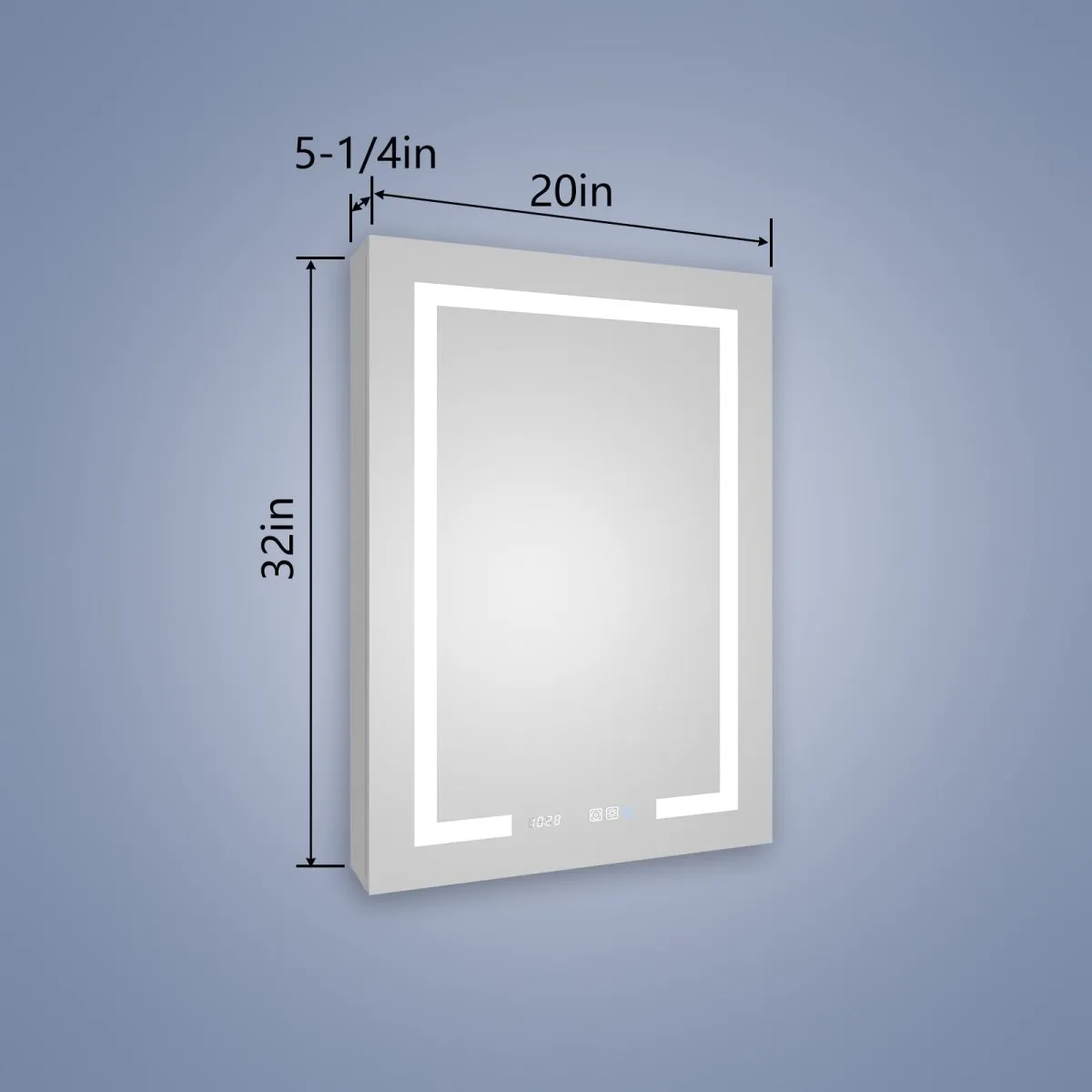 Boost-M2 20" W x 32" H Bathroom Narrow Light Medicine Cabinets with Vanity Mirror Recessed or Surface