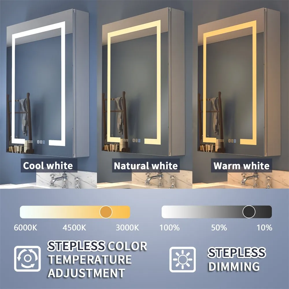 Boost-M2 64" W x 32" H Combination Medicine Cabinet with Mirror led Lighted Medicine Cabinet