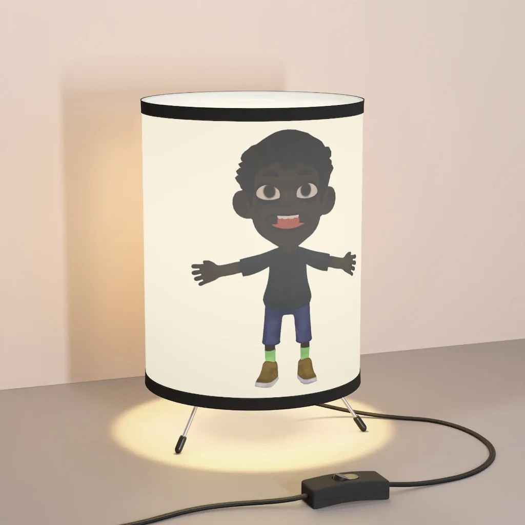 Boy Tripod Lamp with High-Res Printed Shade, US\CA plug