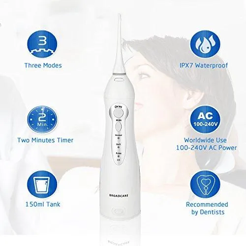 BROADCARE Cordless Portable Water Flosser with Ultra Fine Water Flow