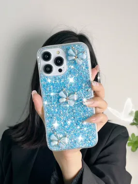 Butterfly Decor Glitter Phone Case