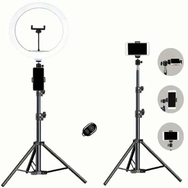 Camera Selfie Ring Light Kit with Tripod Stand and Dual Phone Holders