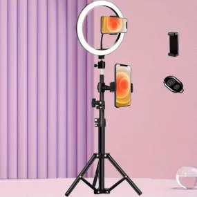 Camera Selfie Ring Light Kit with Tripod Stand and Dual Phone Holders