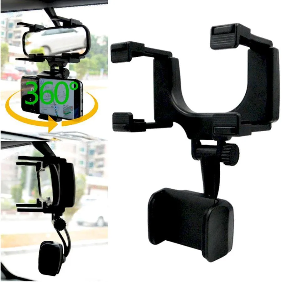 Car Phone Holder Car Rearview Mirror Mount Phone Holder 360 Degrees