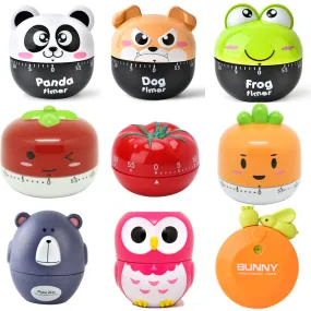 Cartoon Animal Vegetable Shape 60 Minute Timer Easy Operate Kitchen Timer Cooking Baking Helper Kitchen Tools Home Decoration