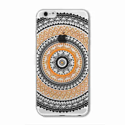 Case For iPhone 6 6S Plus 5 5S SE 6Plus Transparent Cases Floral Paisley Flower Mandala Henna Silicone Soft Phone Cover