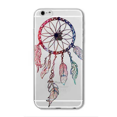 Case For iPhone 6 6S Plus 5 5S SE 6Plus Transparent Cases Floral Paisley Flower Mandala Henna Silicone Soft Phone Cover