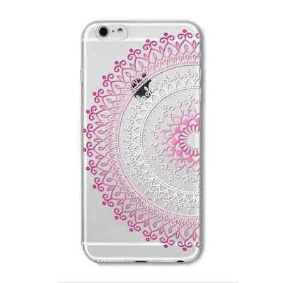 Case For iPhone 6 6S Plus 5 5S SE 6Plus Transparent Cases Floral Paisley Flower Mandala Henna Silicone Soft Phone Cover