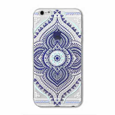 Case For iPhone 6 6S Plus 5 5S SE 6Plus Transparent Cases Floral Paisley Flower Mandala Henna Silicone Soft Phone Cover