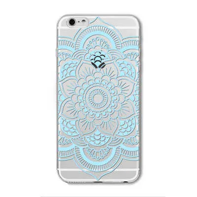 Case For iPhone 6 6S Plus 5 5S SE 6Plus Transparent Cases Floral Paisley Flower Mandala Henna Silicone Soft Phone Cover