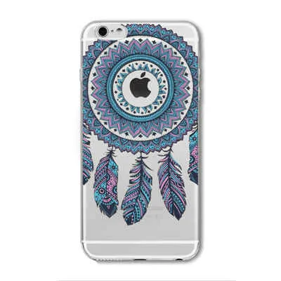 Case For iPhone 6 6S Plus 5 5S SE 6Plus Transparent Cases Floral Paisley Flower Mandala Henna Silicone Soft Phone Cover