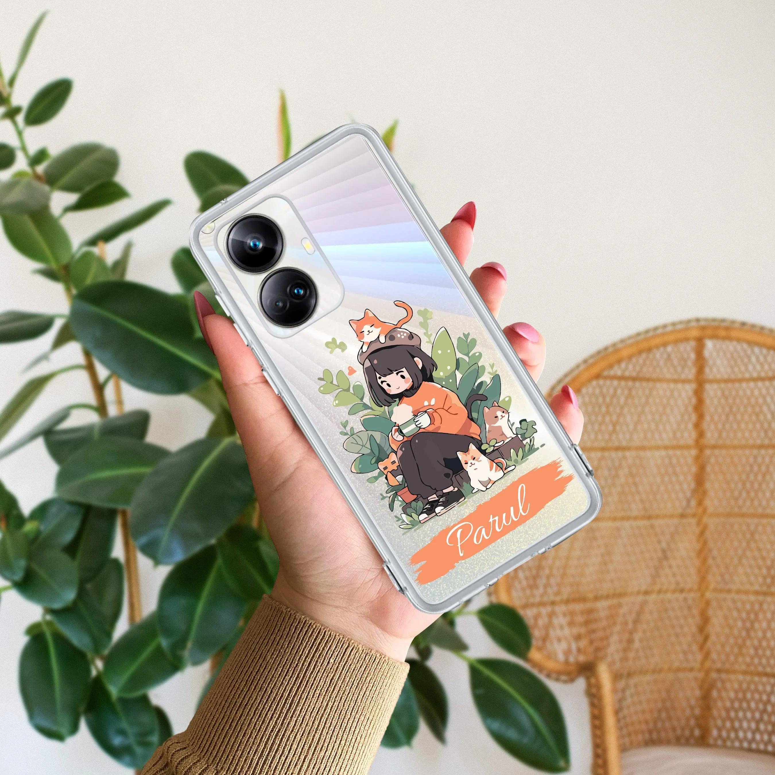 Cat Lover Customize Transparent Silicon Case For Realme/Narzo