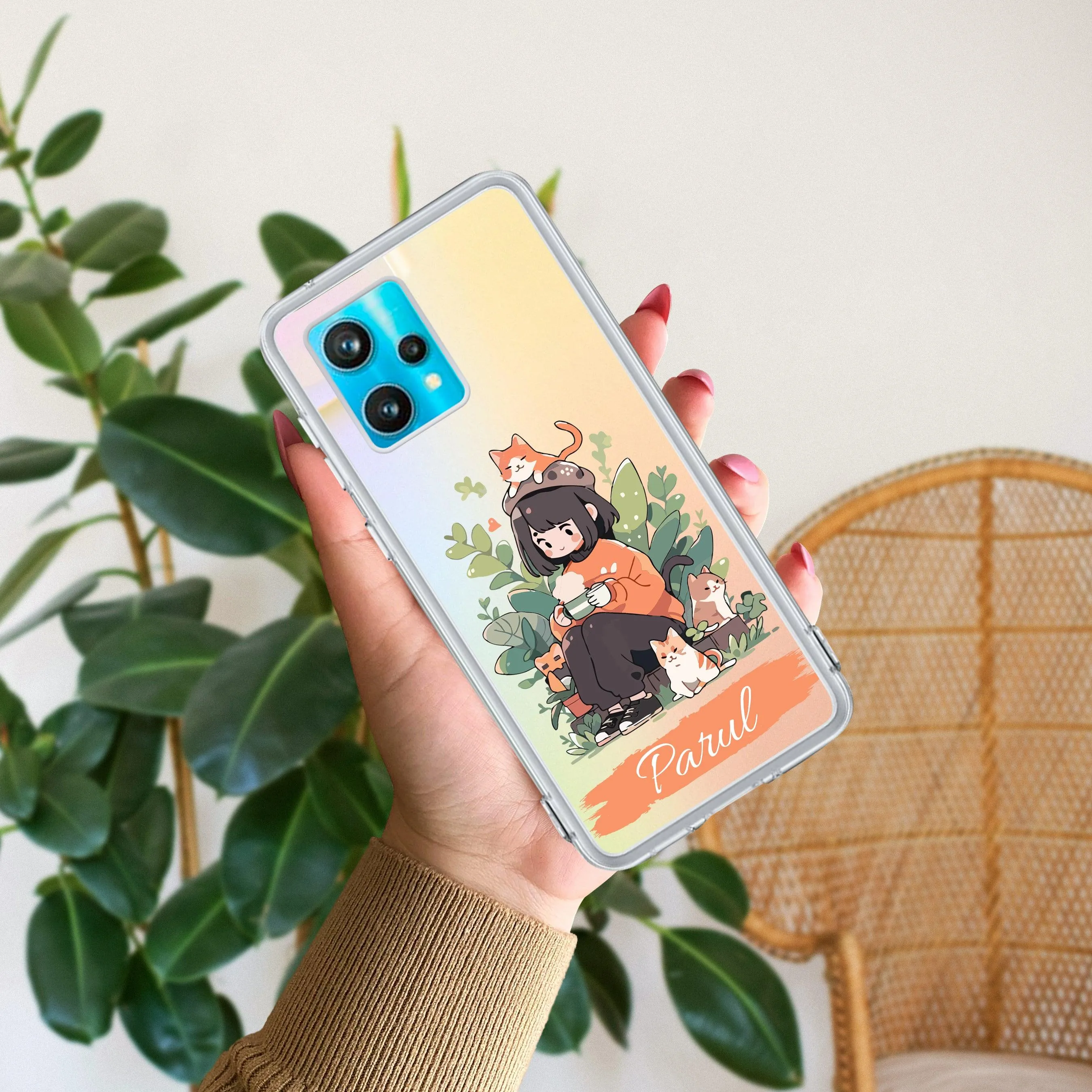 Cat Lover Customize Transparent Silicon Case For Realme/Narzo