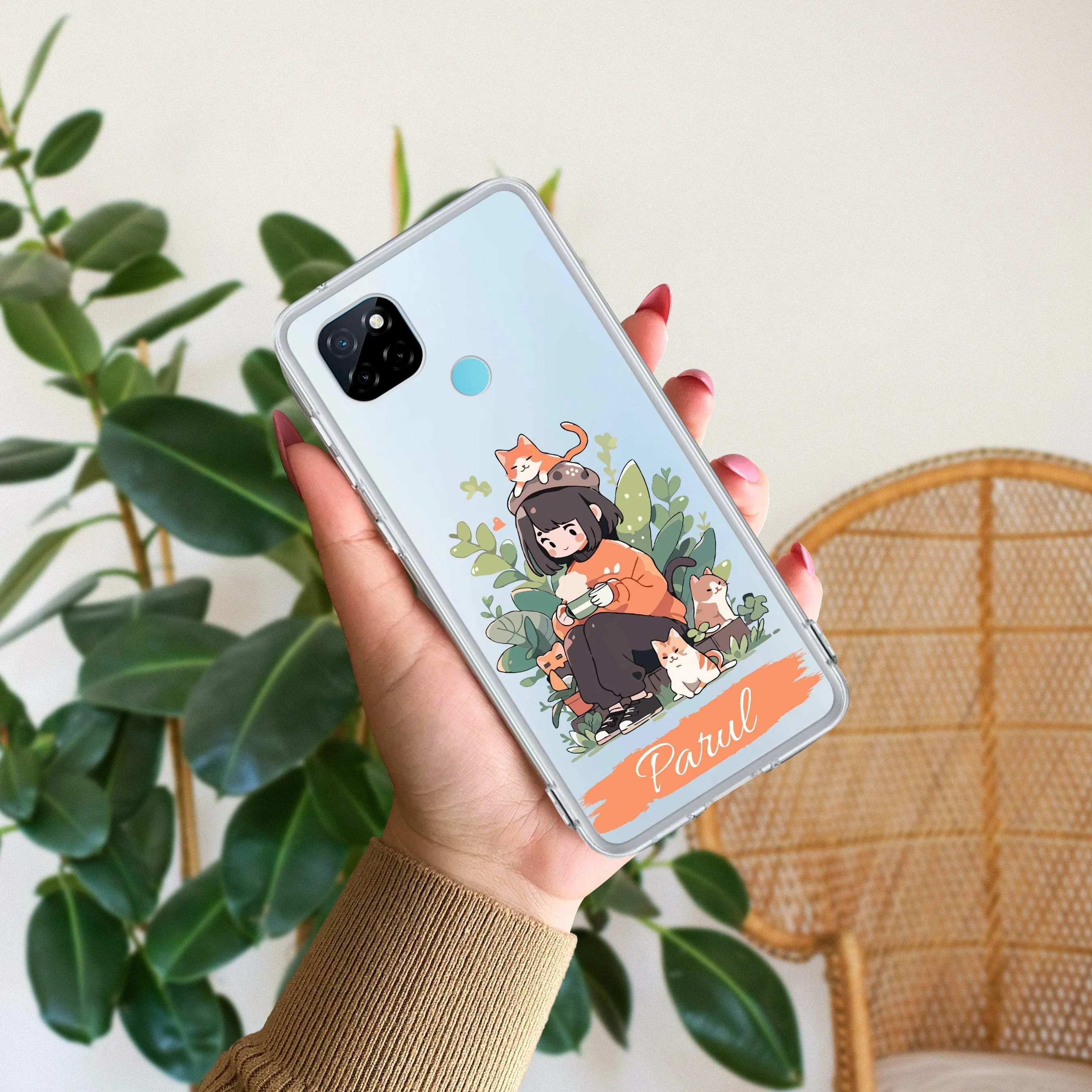 Cat Lover Customize Transparent Silicon Case For Realme/Narzo